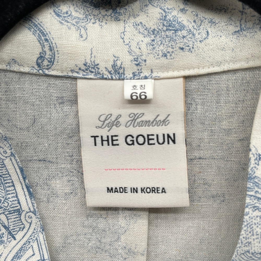 The Goeun Life Hanbok Dress Womens 66 (S) Blue White Toile Spring Summer Modern - Picture 5 of 12